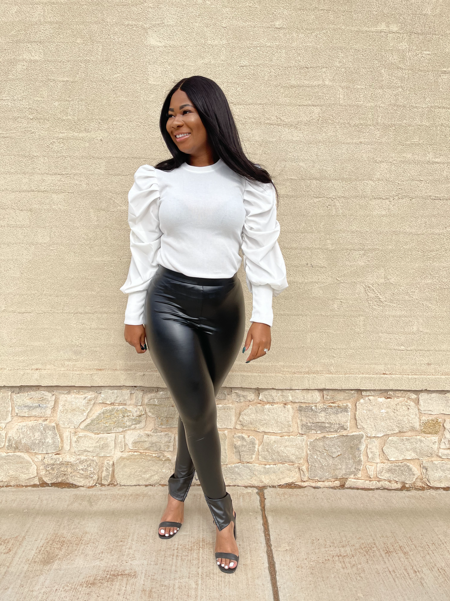 Jessie Faux Leather Split Pants