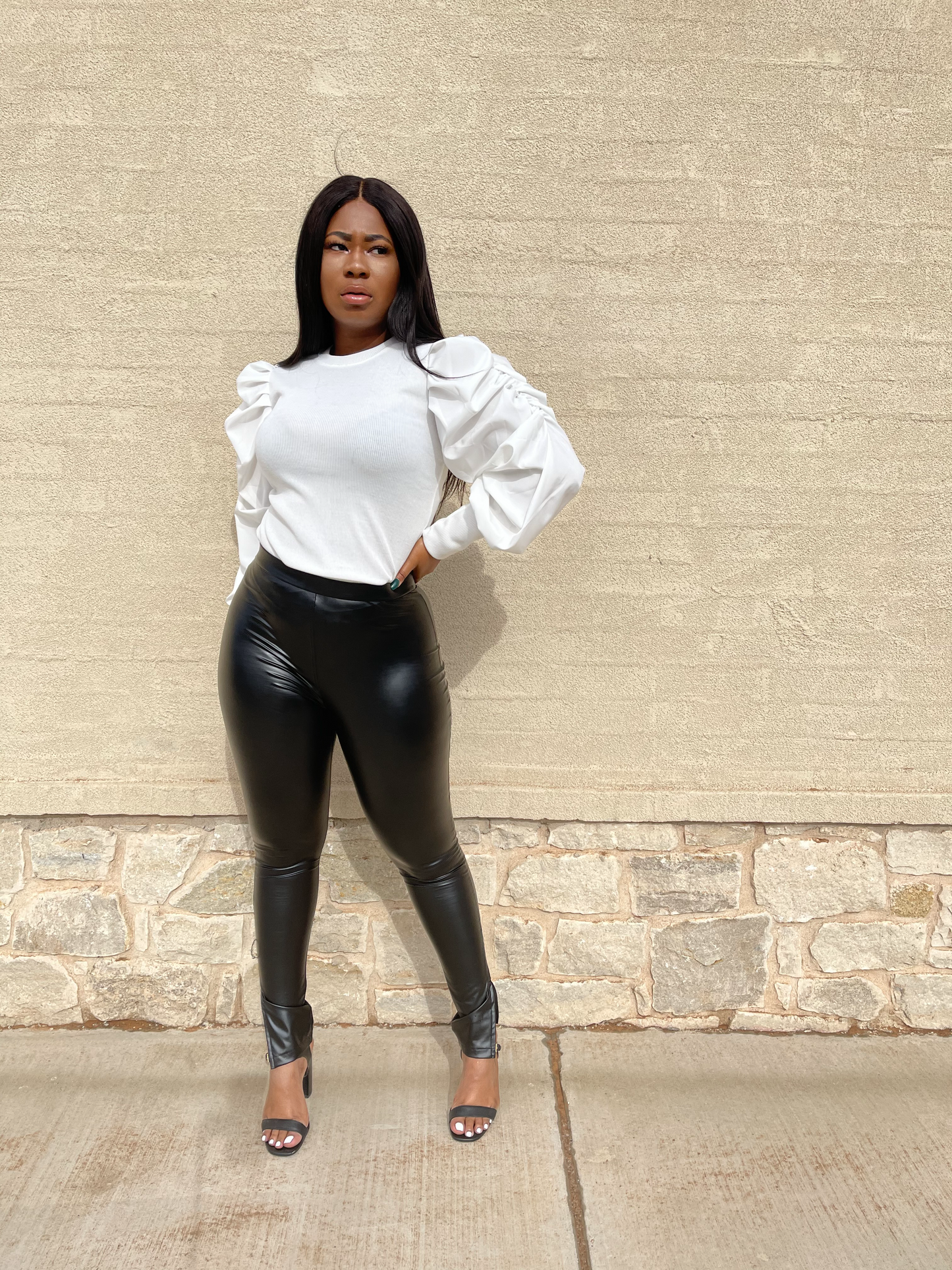 Jessie Faux Leather Split Pants