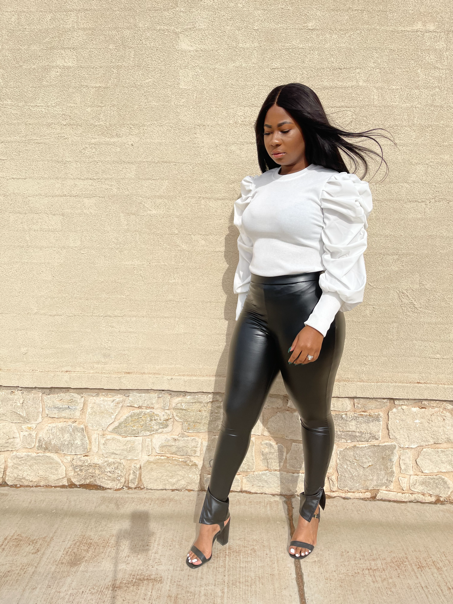 Jessie Faux Leather Split Pants