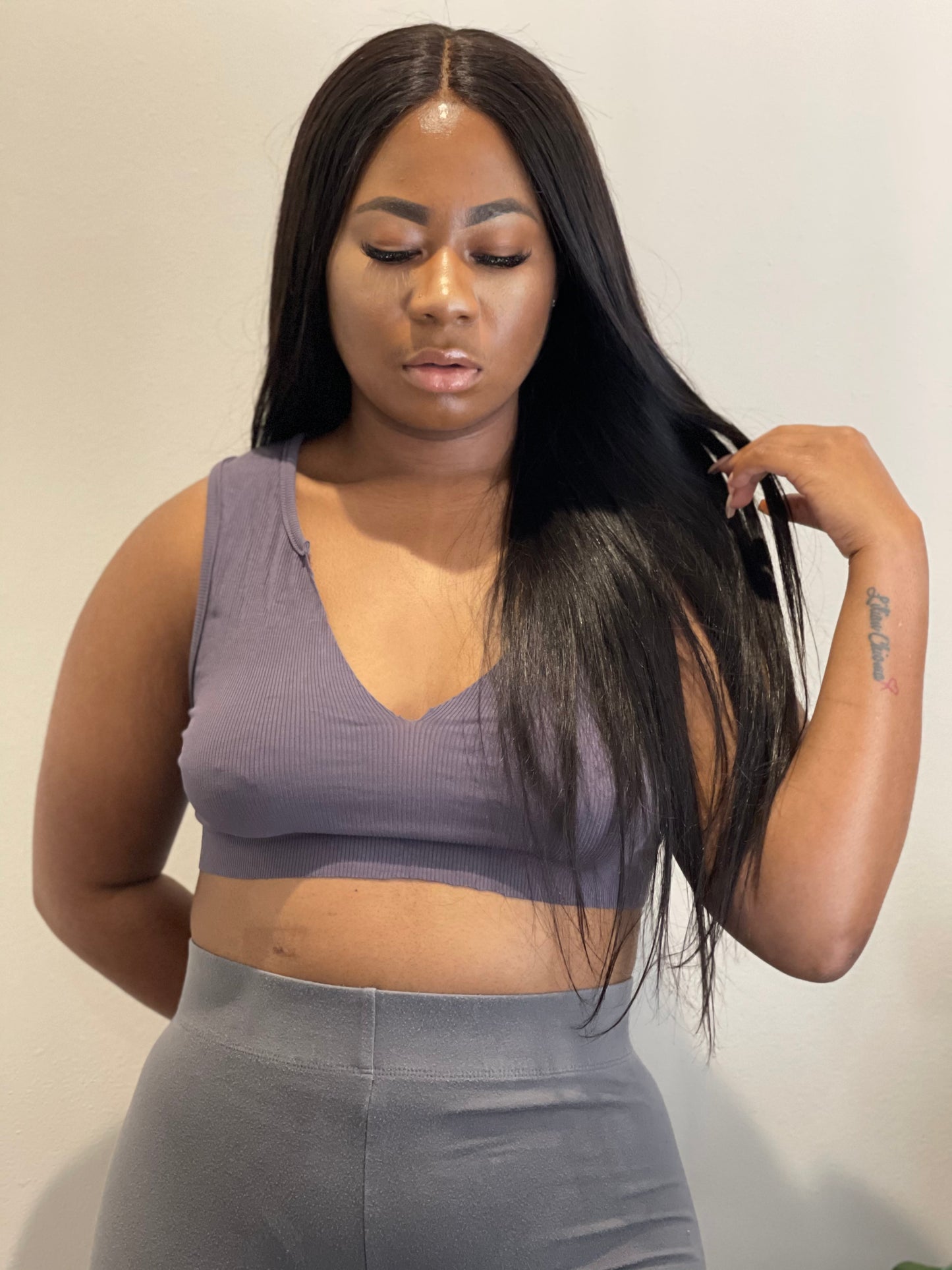 Dolly Ribbed V Crop Top